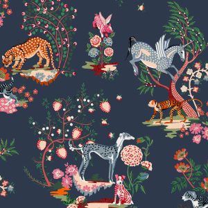Cath Kidston Vliesbehang – Painted Kingdom Navy Cath Kidston Vliesbehang – Painted Kingdom Navy