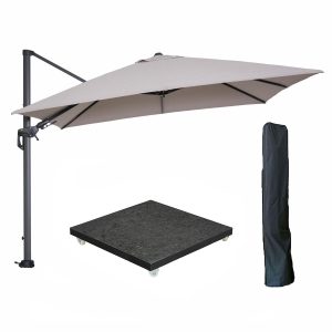 Garden Impressions zweefparasol Hawaii zand kleur doek 3×3 m incl 90 k Garden Impressions zweefparasol Hawaii zand kleur doek 3×3 m incl 90 k