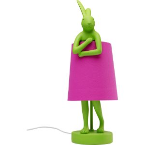 Kare Design Tafellamp Animal – konijn – 50cm – groen en roze