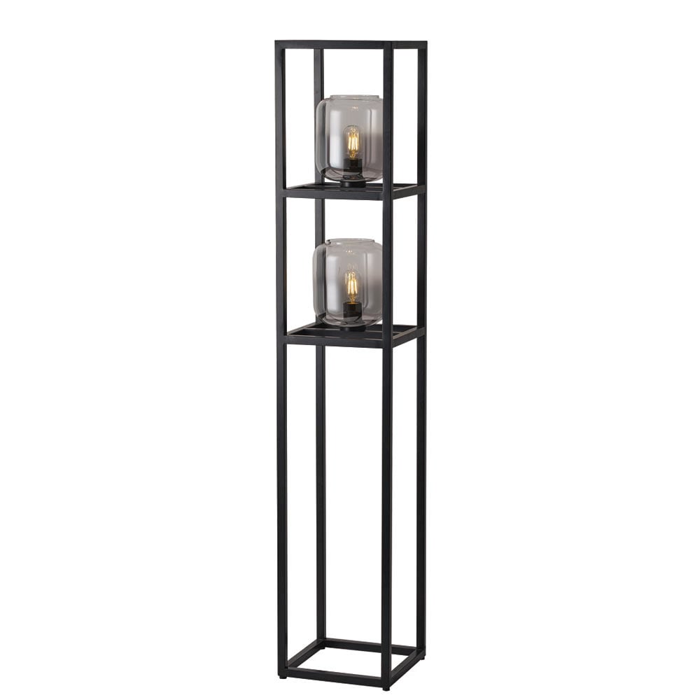 Freelight vloerlamp Dentro - 2 lichts - 28 x 157 cm - zwart rook