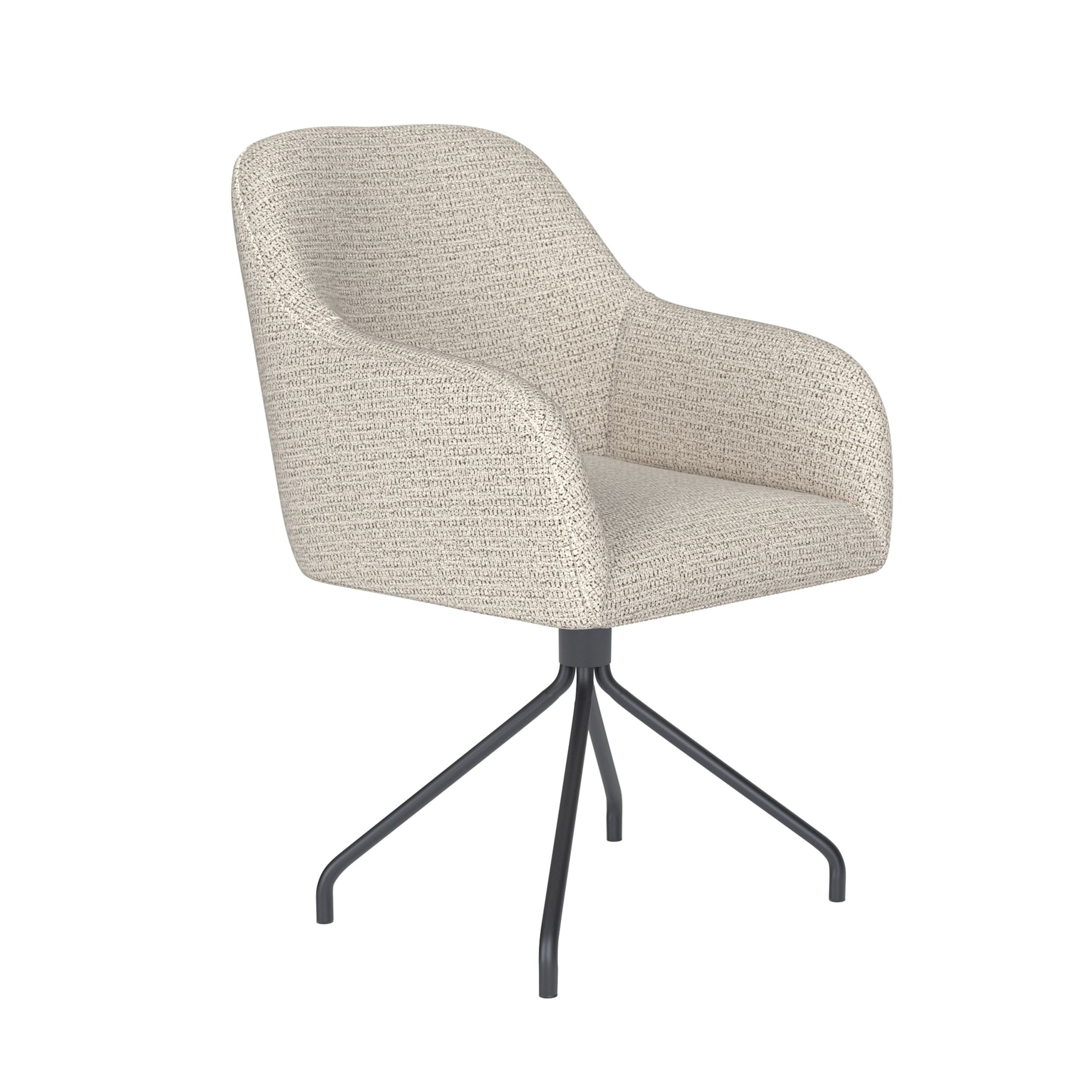 Housecraft Living Otis Eetkamerstoel Draaibaar Metaal Spider Off-White