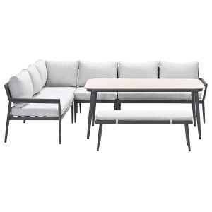 Garden Impressions lounge dining set Tineo donker grijs – 6-delig Garden Impressions lounge dining set Tineo donker grijs – 6-delig