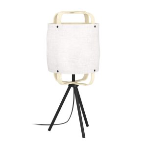 EGLO tafellamp Surfleet – e27 – 51,5 cm – wit/zwart -hout/textiel EGLO tafellamp Surfleet – e27 – 51,5 cm – wit/zwart -hout/textiel