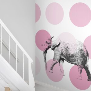 ESTAhome fotobehang olifant roze – 186 x 279 cm – 158708 ESTAhome fotobehang olifant roze – 186 x 279 cm – 158708