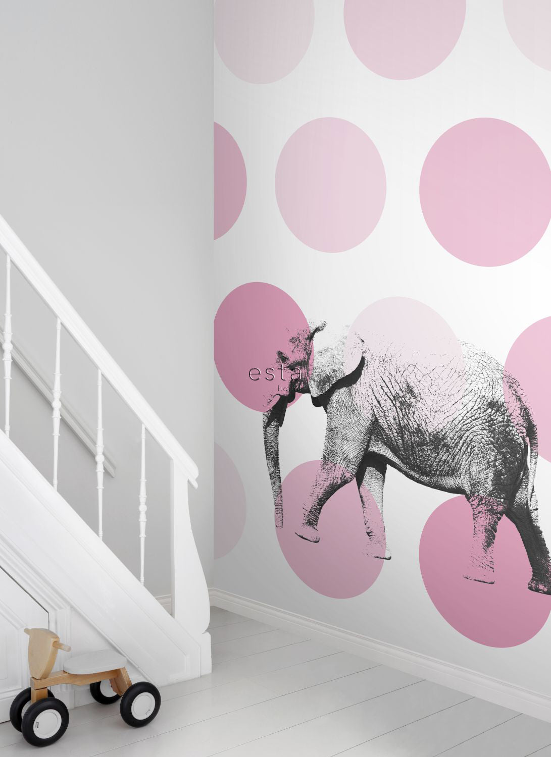 ESTAhome fotobehang olifant roze - 186 x 279 cm - 158708