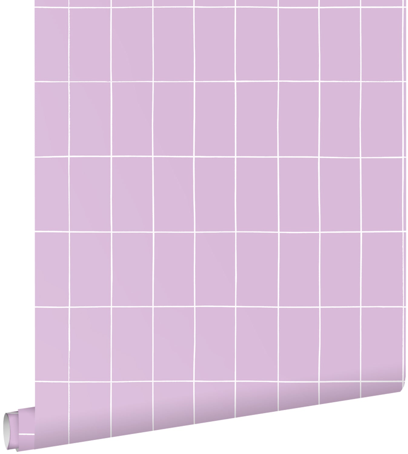 ESTAhome behang kleine tegeltjes lila paars en wit - 53 cm x 10.05 m -