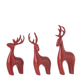 J-Line figuur Rendier Galvanisch – polyresin – rood – 3 stuks J-Line figuur Rendier Galvanisch – polyresin – rood – 3 stuks