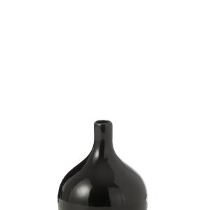 J-Line vaas Iva – porselein – zwart/wit – small – Ø 11.5 cm