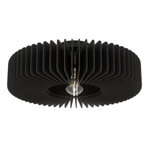 EGLO plafondlamp Palombaia – e27 – ø 50 cm – zwart – hout/staal