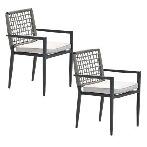 Garden Impressions tuinstoel Burela taupe set van 2 Garden Impressions tuinstoel Burela taupe set van 2
