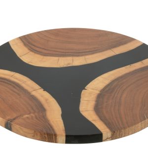 J-Line snijplank Rond – hout/epoxyhars – naturel/zwart J-Line snijplank Rond – hout/epoxyhars – naturel/zwart