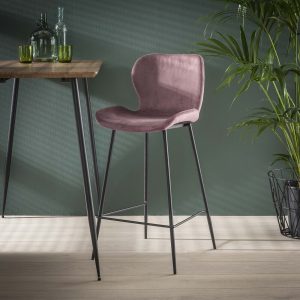 Giga Meubel Barstoel Velvet – Roze Giga Meubel Barstoel Velvet – Roze