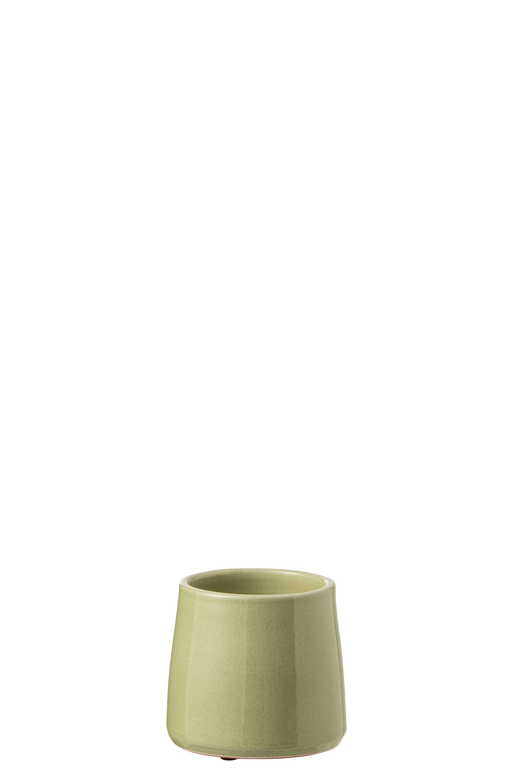 J-Line bloempot Rond - keramiek - groen - extra small - 2 stuks - Ø 13