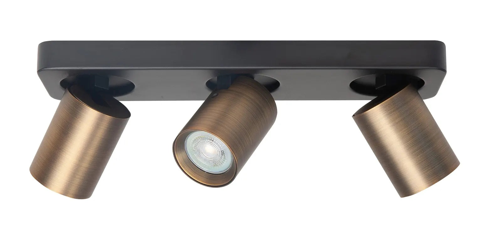 Highlight spot Oliver - 3 lichts - 35 x 13 cm - zwart brons