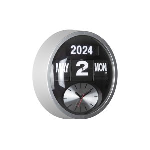 Karlsson wandklok Round Flip – zilver – Ø32.6cm Karlsson wandklok Round Flip – zilver – Ø32.6cm
