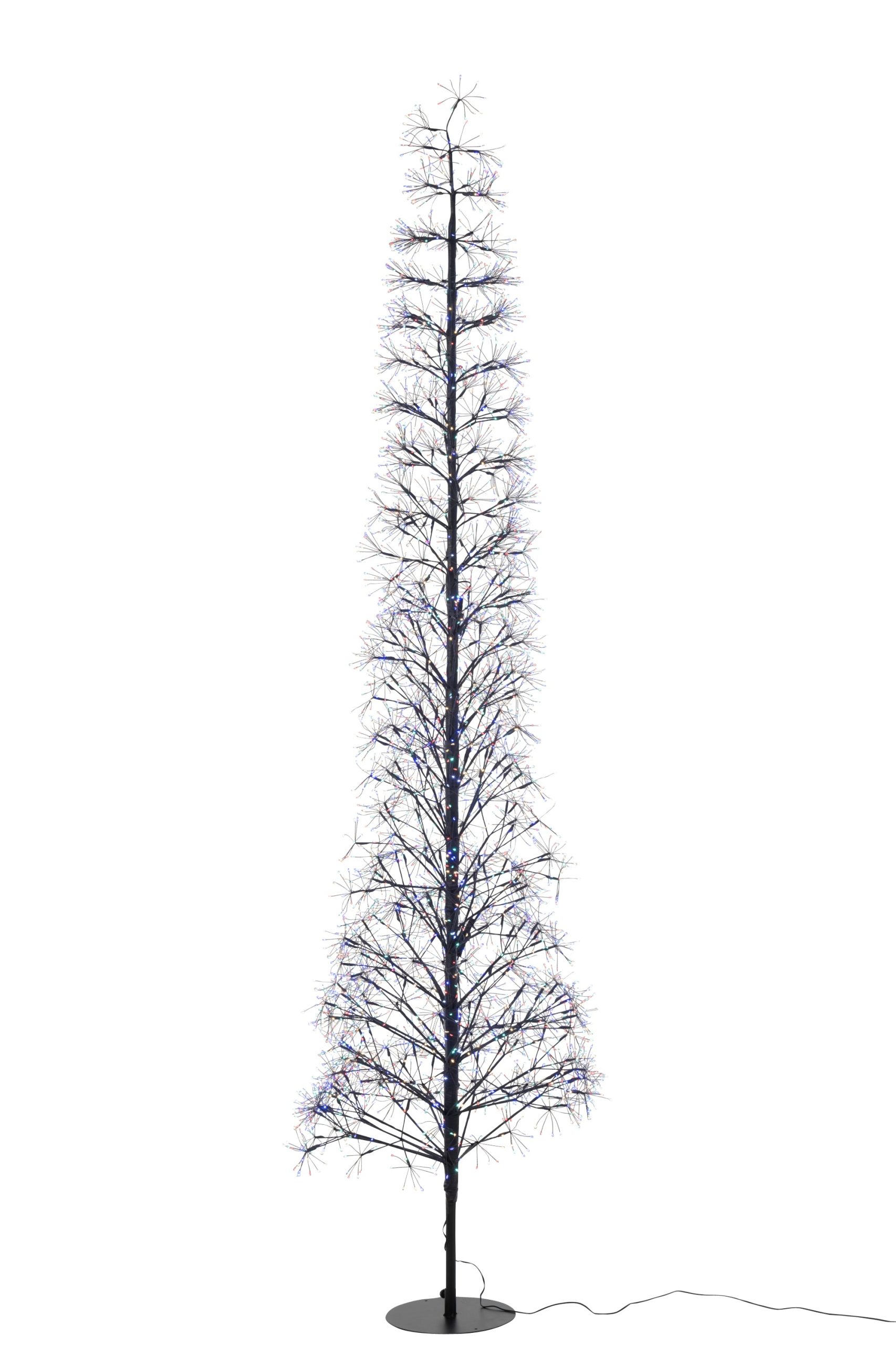 J-Line decoratie Boom Multicolor - ijzer - zwart - extra large - LED l