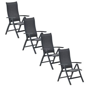 Garden Impressions Tuinstoel Hilly verstelbaar donker grijs – 4 stuks Garden Impressions Tuinstoel Hilly verstelbaar donker grijs – 4 stuks