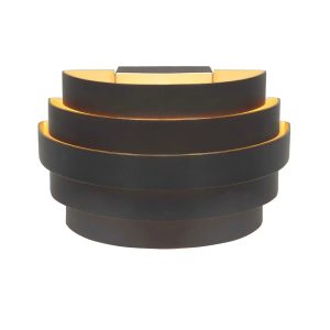 Highlight wandlamp Scudo – 1 lichts – 12.5 x 10.5 cm – zwart goud
