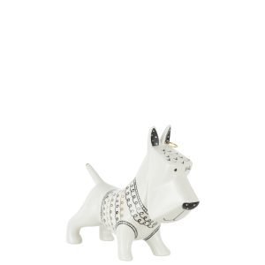 J-Line decoratie Hond Trui – keramiek – zwart/wit – medium