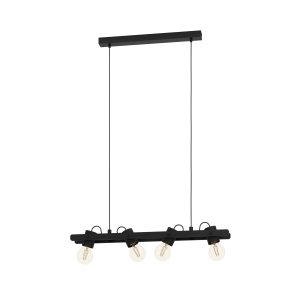 EGLO hanglamp Plimsoll – e27 – 77 cm – zwart – hout EGLO hanglamp Plimsoll – e27 – 77 cm – zwart – hout