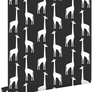 ESTAhome behang giraffen zwart wit – 53 cm x 10.05 m – 139062 ESTAhome behang giraffen zwart wit – 53 cm x 10.05 m – 139062