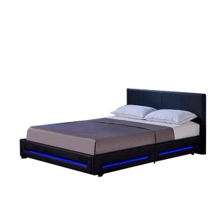 Home Deluxe LED-bed ASTEROID Zwart Zwart 180 x 200 cm Home Deluxe LED-bed ASTEROID Zwart Zwart 180 x 200 cm