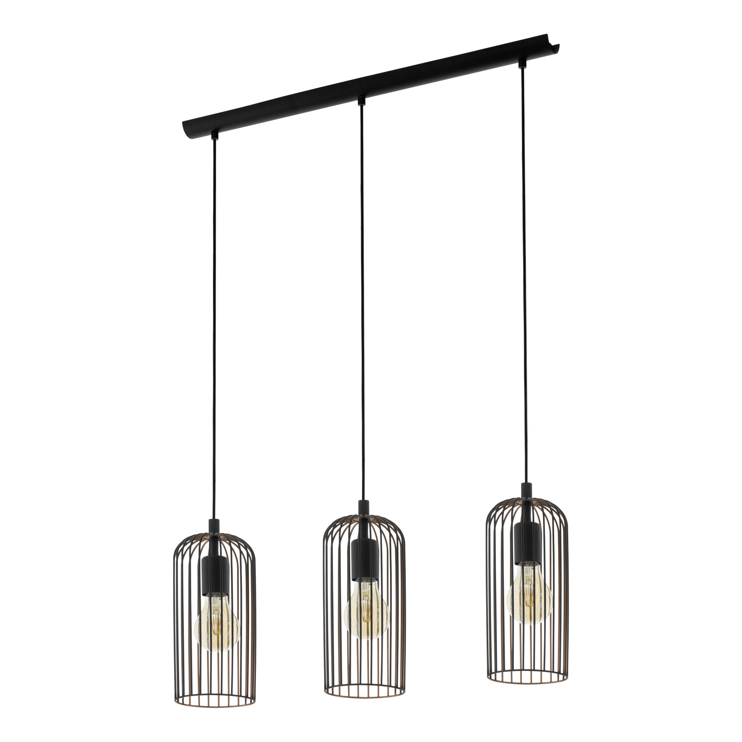 EGLO hanglamp Roccamena - e27 - 73 cm - zwart/koper