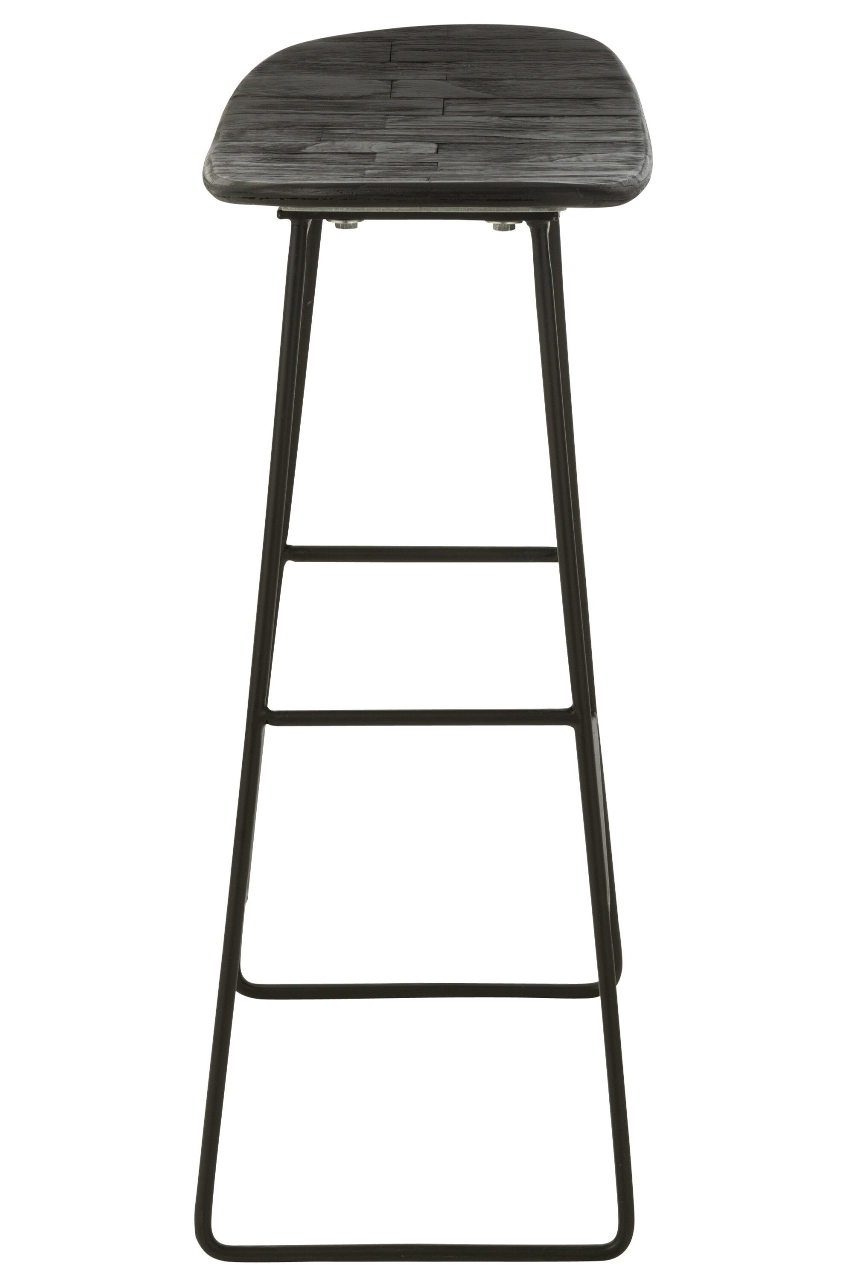 J-Line barkruk Rechthoekig - metaal - zwart - large