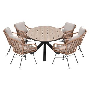 Garden Impressions Tuinset Lucas bruin 7-delig – Tulli tuintafel ovaal Garden Impressions Tuinset Lucas bruin 7-delig – Tulli tuintafel ovaal