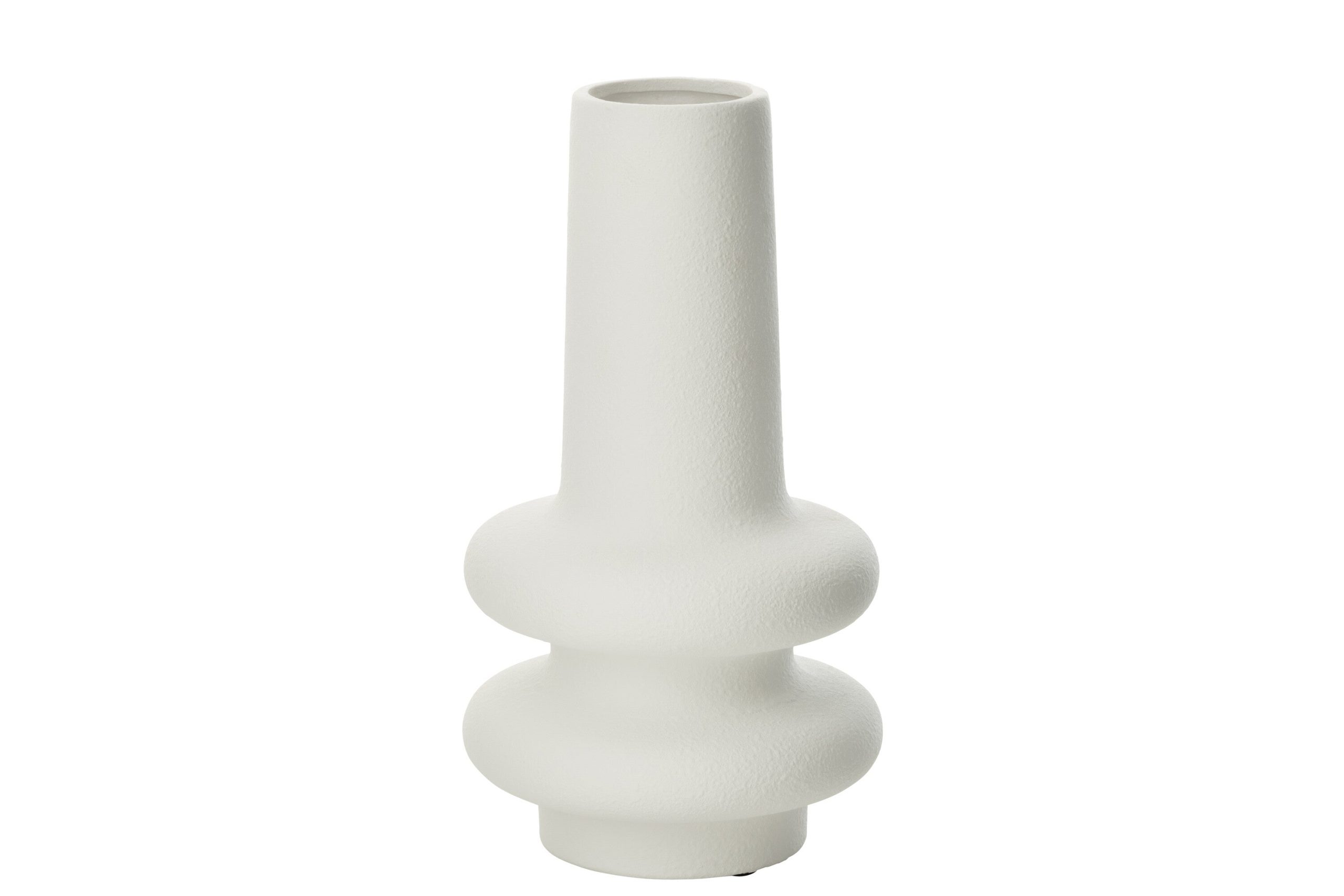 J-Line vaas Lyra - keramiek - wit - small - 32 cm hoog