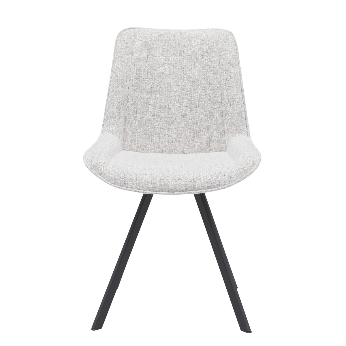 Giga Meubel Eetkamerstoel Mika - Metaal/Stof - Beige - Set van 2