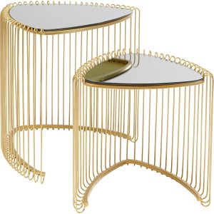 Kare Design Bijzettafel Wire Triangle goud (2/Set)
