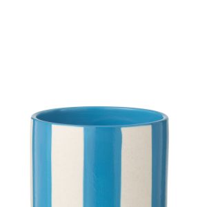 J-Line bloempot Gestreept – keramiek – blauw/wit – large J-Line bloempot Gestreept – keramiek – blauw/wit – large