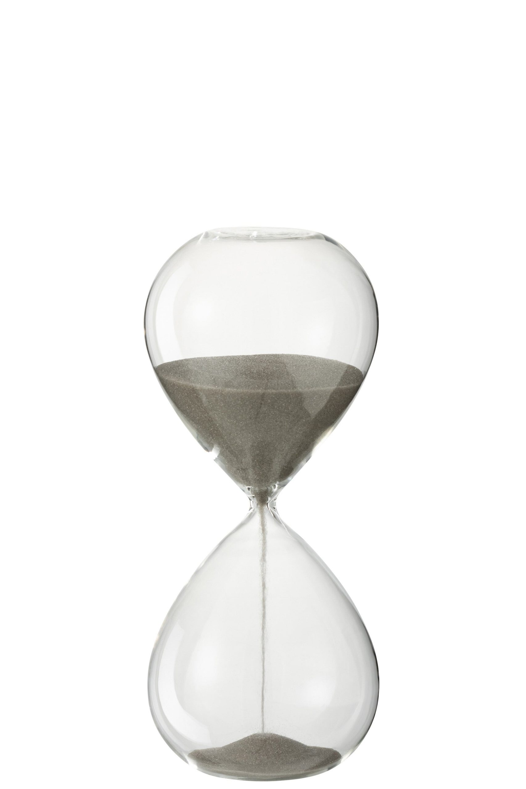 J-Line zandloper - glas/zand - grijs - medium