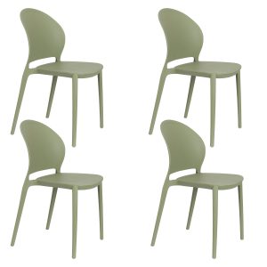 Housecraft Living Sjoerd Tuinstoelen/ Eetkamerstoel Kunststof Groen –