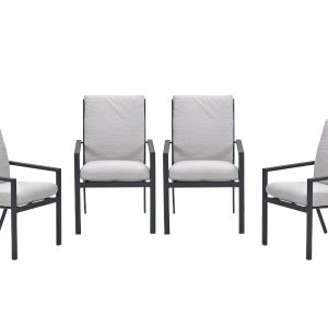 Garden Impressions Sergio tuinstoelen set van 4 carbon black Garden Impressions Sergio tuinstoelen set van 4 carbon black