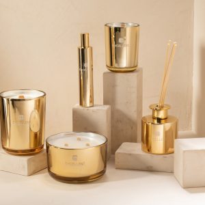 J-Line geurstokjes Excellent – Golden Honey – glas – goud – 150 ml J-Line geurstokjes Excellent – Golden Honey – glas – goud – 150 ml