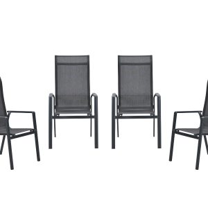 Garden Impressions Osaka stapelbare tuinstoelen set van 4 – carbon bla Garden Impressions Osaka stapelbare tuinstoelen set van 4 – carbon bla