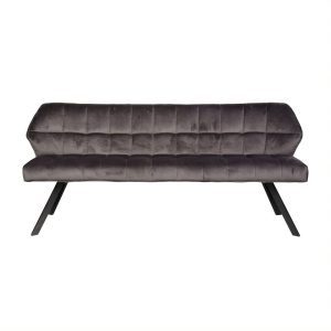 Giga Meubel Eetkamerbank Raster – Antraciet Velvet – 180x59x84cm
