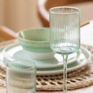 J-Line wijnglas Ralp – glas – groen – 6 stuks