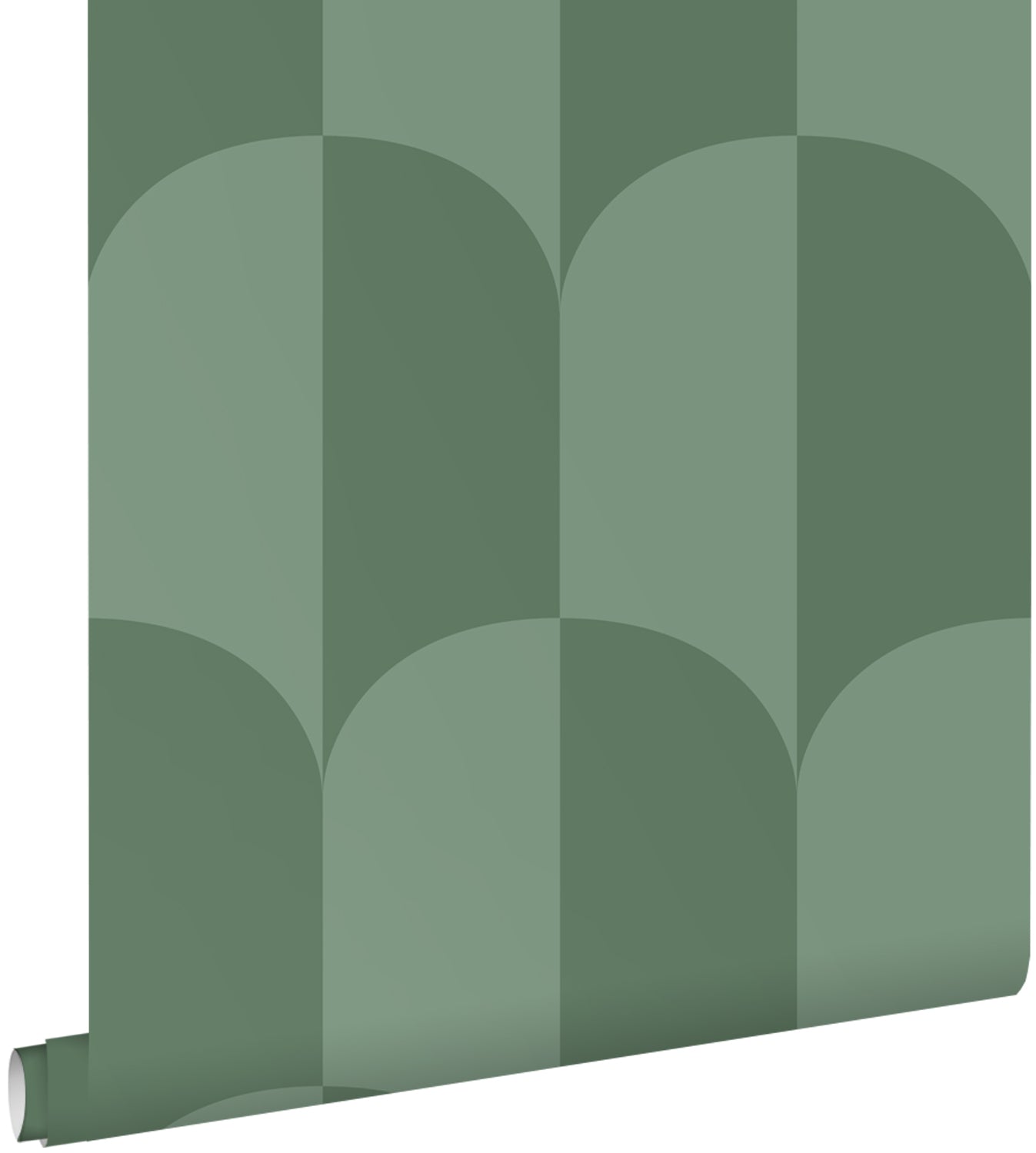 ESTAhome behang art deco bogen vergrijsd zeegroen - 53 cm x 10.05 m -