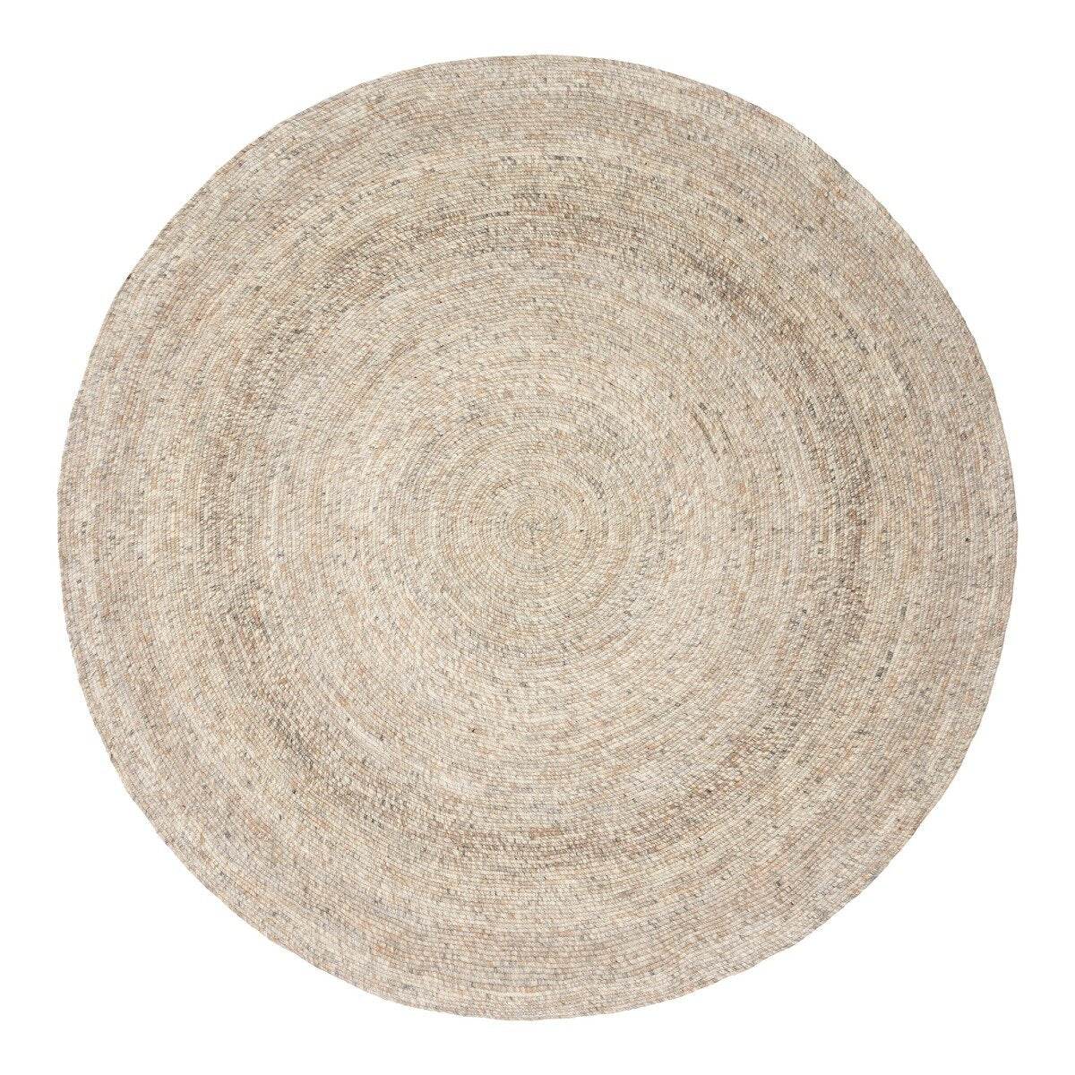 Interieur05 wollen vloerkleed Gapo - grijs/bruin - Ø 150 cm
