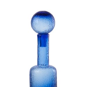 J-Line decoratie Fles Reliëf – glas – transparant/blauw – small J-Line decoratie Fles Reliëf – glas – transparant/blauw – small