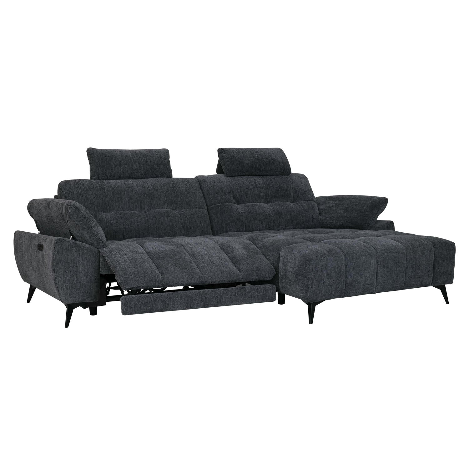 Furnhouse chaise longue bank rechts Colorado - Zwart - Stof - 156x268x