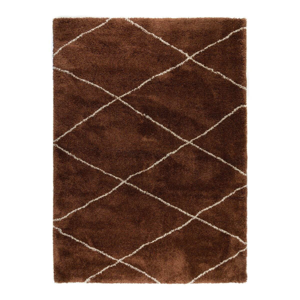 Interieur05 berber vloerkleed- hoogpolig- roest/cream - scandinavisch