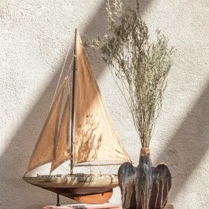 J-Line decoratie Zeilboot – hout – bruin – large