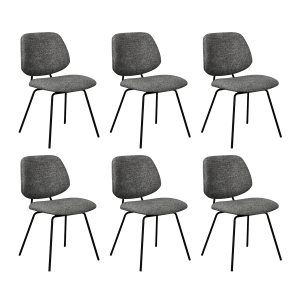 Furnhouse eetkamerstoel Sofia – Grijs – Stof (Bouclé) – Set van 6