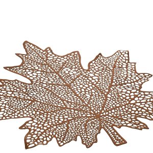 J-Line placemat Blad – kunststof – bruin