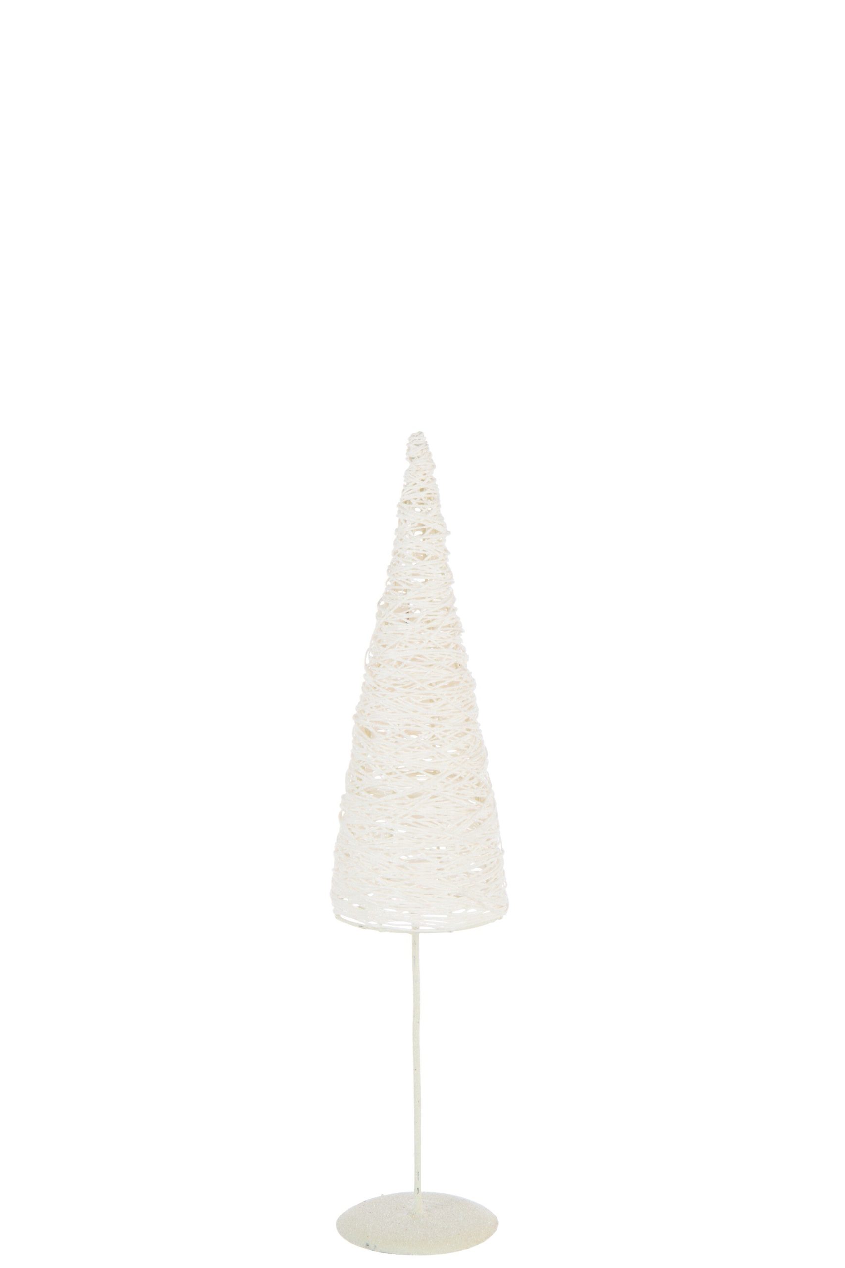 J-Line decoratie Kerstboom Op Voet - metaal/papier - wit - small
