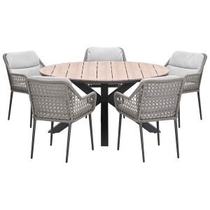 Garden Impressions tuinset Pemba – Tulli – taupe – Ø148×75 cm – 6-deli Garden Impressions tuinset Pemba – Tulli – taupe – Ø148×75 cm – 6-deli